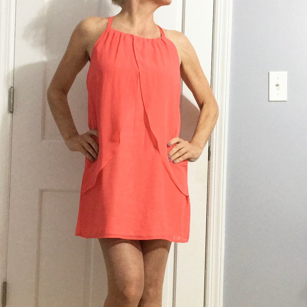 Purple Snow | orange tank flowy dress